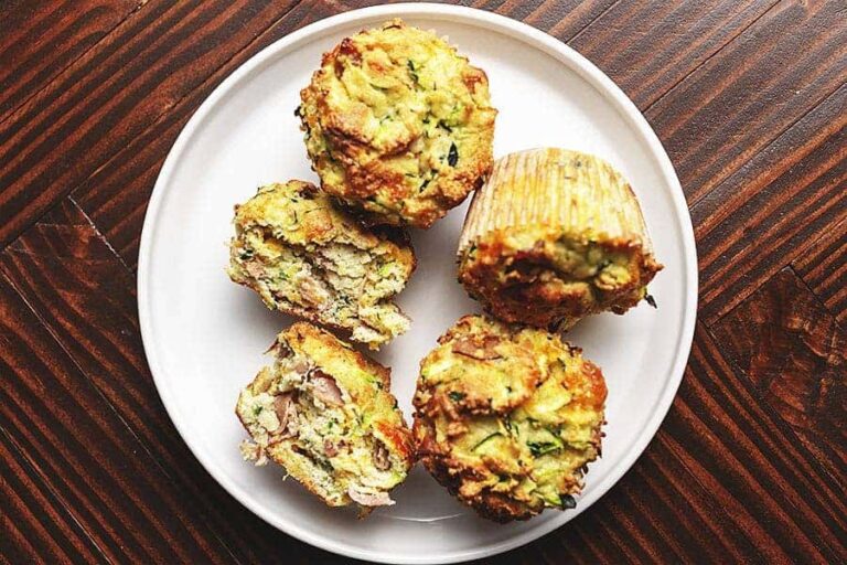 Keto Breakfast Muffins with Ham, Cheddar, and Zucchini
